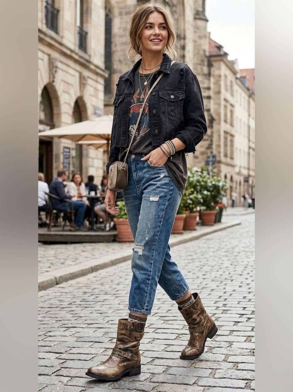 Five Worlds by Cordani Sonia Western Boots Distressed Leather Steampunk Boho